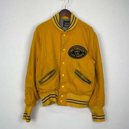 【現状渡し品】【メンズ】 WHITING ホワイティング 60's VARSITY JACKET VINTAGE 60年代 ヴァーシティ ジャケット ライトアウター スタジャン ヴィンテージ 145-251204-yy-19-tei サイズ：44 カラー：イエロー 万代Net店