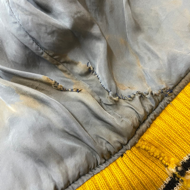 【現状渡し品】【メンズ】 WHITING ホワイティング 60's VARSITY JACKET VINTAGE 60年代 ヴァーシティ ジャケット ライトアウター スタジャン ヴィンテージ 145-251204-yy-19-tei サイズ：44 カラー：イエロー 万代Net店