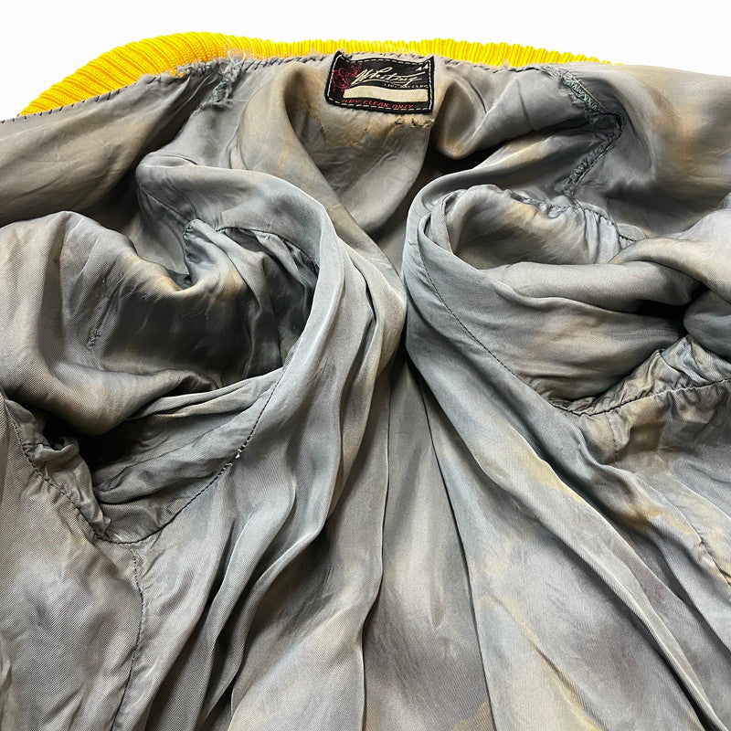 【現状渡し品】【メンズ】 WHITING ホワイティング 60's VARSITY JACKET VINTAGE 60年代 ヴァーシティ ジャケット ライトアウター スタジャン ヴィンテージ 145-251204-yy-19-tei サイズ：44 カラー：イエロー 万代Net店