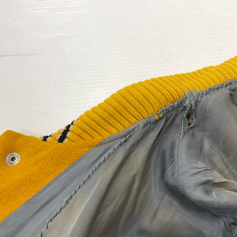 【現状渡し品】【メンズ】 WHITING ホワイティング 60's VARSITY JACKET VINTAGE 60年代 ヴァーシティ ジャケット ライトアウター スタジャン ヴィンテージ 145-251204-yy-19-tei サイズ：44 カラー：イエロー 万代Net店