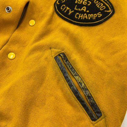 【現状渡し品】【メンズ】 WHITING ホワイティング 60's VARSITY JACKET VINTAGE 60年代 ヴァーシティ ジャケット ライトアウター スタジャン ヴィンテージ 145-251204-yy-19-tei サイズ：44 カラー：イエロー 万代Net店