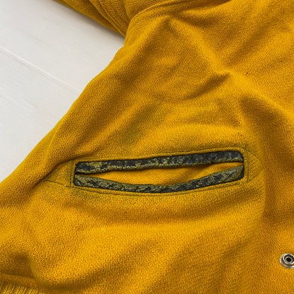 【現状渡し品】【メンズ】 WHITING ホワイティング 60's VARSITY JACKET VINTAGE 60年代 ヴァーシティ ジャケット ライトアウター スタジャン ヴィンテージ 145-251204-yy-19-tei サイズ：44 カラー：イエロー 万代Net店