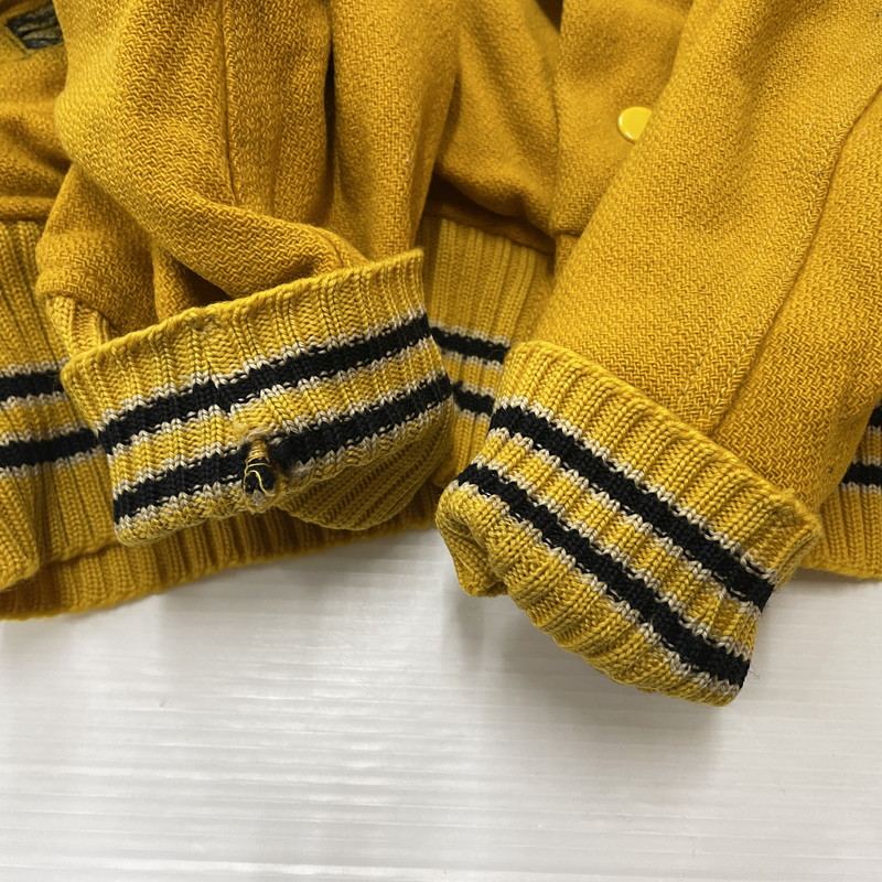 【現状渡し品】【メンズ】 WHITING ホワイティング 60's VARSITY JACKET VINTAGE 60年代 ヴァーシティ ジャケット ライトアウター スタジャン ヴィンテージ 145-251204-yy-19-tei サイズ：44 カラー：イエロー 万代Net店