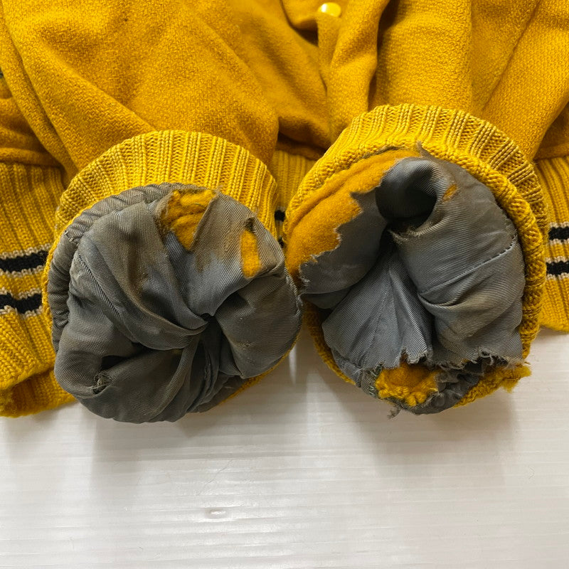 【現状渡し品】【メンズ】 WHITING ホワイティング 60's VARSITY JACKET VINTAGE 60年代 ヴァーシティ ジャケット ライトアウター スタジャン ヴィンテージ 145-251204-yy-19-tei サイズ：44 カラー：イエロー 万代Net店