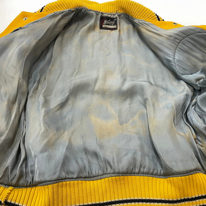 【現状渡し品】【メンズ】 WHITING ホワイティング 60's VARSITY JACKET VINTAGE 60年代 ヴァーシティ ジャケット ライトアウター スタジャン ヴィンテージ 145-251204-yy-19-tei サイズ：44 カラー：イエロー 万代Net店