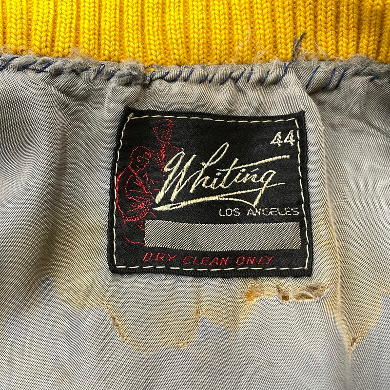 【現状渡し品】【メンズ】 WHITING ホワイティング 60's VARSITY JACKET VINTAGE 60年代 ヴァーシティ ジャケット ライトアウター スタジャン ヴィンテージ 145-251204-yy-19-tei サイズ：44 カラー：イエロー 万代Net店