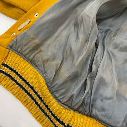 【現状渡し品】【メンズ】 WHITING ホワイティング 60's VARSITY JACKET VINTAGE 60年代 ヴァーシティ ジャケット ライトアウター スタジャン ヴィンテージ 145-251204-yy-19-tei サイズ：44 カラー：イエロー 万代Net店
