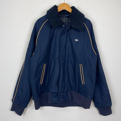 【中古品】【メンズ】 adidas アディダス TREFOIL WOOL JACKET 169970 トレフォイル ウールジャケット ライトアウター 148-251204-yy-21-tei サイズ：XO カラー：ネイビー 万代Net店