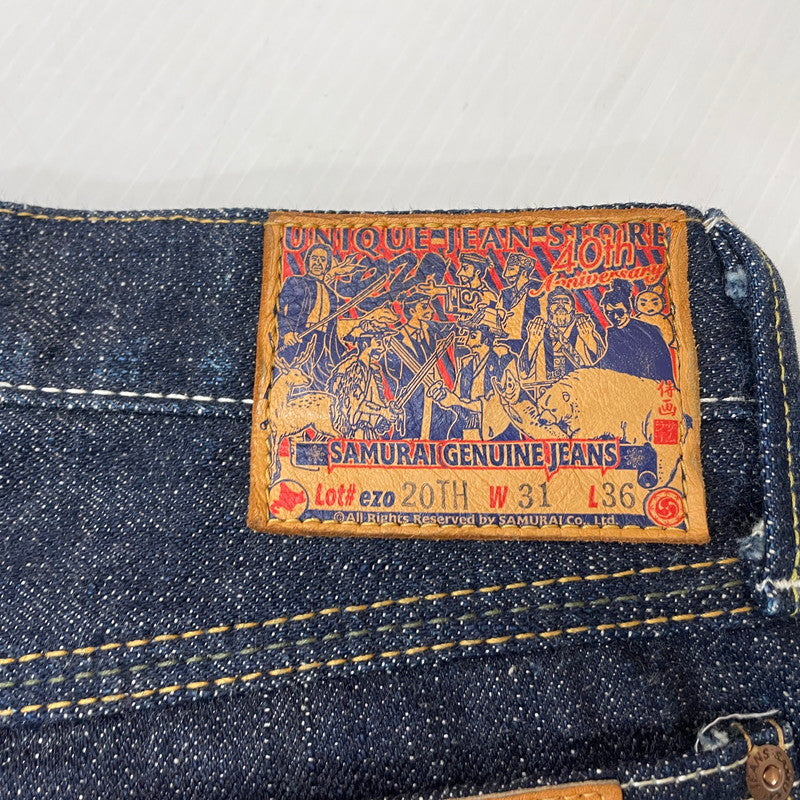 【中古品】【メンズ】 SAMURAI JEANS サムライジーンズ × UNIQUE JEAN STORE ユニークジーンストア 別注 コラボ DENIM PANTS S0210XJ-UJS40TH デニムパンツ 蝦夷ジーンズ第10弾 40TH ボトムス ジーンズ 156-251204-yy-29-tei サイズ：31 カラー：インディゴ 万代Net店
