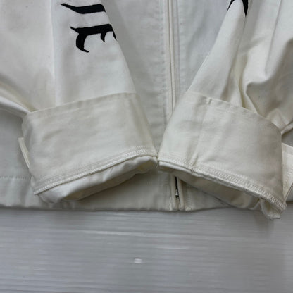 【中古品】【メンズ】 MADTOYZ マッドトイズ × 荒くれKNIGHT 別注 コラボ LOGO PRINT COTTON JACKET ロゴ プリント コットンジャケット ライトアウター "輪蛇" 147-260818-kk-06-hon サイズ：M カラー：ホワイト 万代Net店