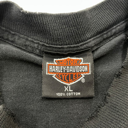 【現状渡し品】【メンズ】 HARLEY DAVIDSON ハーレーダビッドソン 90's V2 ENGINE FLAME PRINT S/S TEE 90年代 V2 エンジン フレイムプリント ショートスリーブ Ｔシャツ 半袖 トップス 145-251204-yy-13-tei サイズ：XL カラー：ブラック 万代Net店