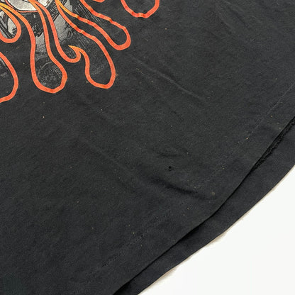 【現状渡し品】【メンズ】 HARLEY DAVIDSON ハーレーダビッドソン 90's V2 ENGINE FLAME PRINT S/S TEE 90年代 V2 エンジン フレイムプリント ショートスリーブ Ｔシャツ 半袖 トップス 145-251204-yy-13-tei サイズ：XL カラー：ブラック 万代Net店