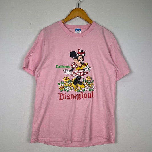 【中古品】【メンズ】 DISNEY ディズニー 80's-90's CALIFORNIA MINNIE PRINT S/S TEE VINTAGE 80-90年代 カルフォルニア ミニー プリント ショートスリーブ Tシャツ トップス 半袖 ヴィンテージ 145-251203-ts-06-tei サイズ：L カラー：ピンク 万代Net店