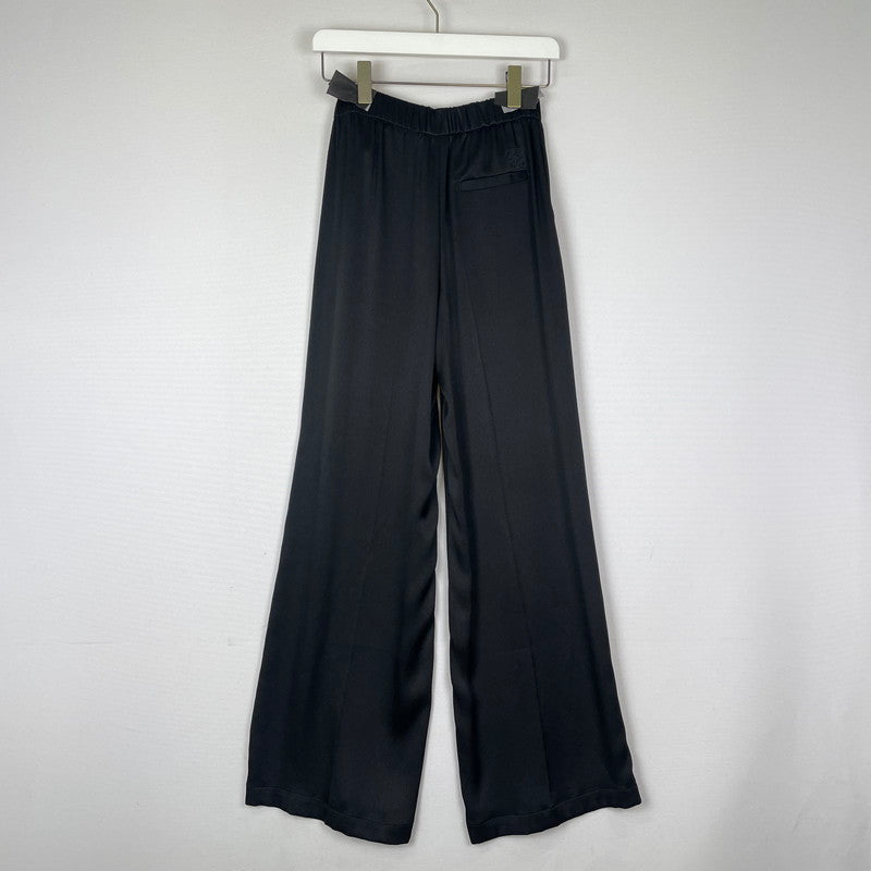 【中古品】【レディース】 LOEWE ロエベ TROUSERS SILK PANTS S359Y04XER トラウザーズ シルクパンツ ボトムス 168-251203-ts-01-tei サイズ：M カラー：ブラック 万代Net店