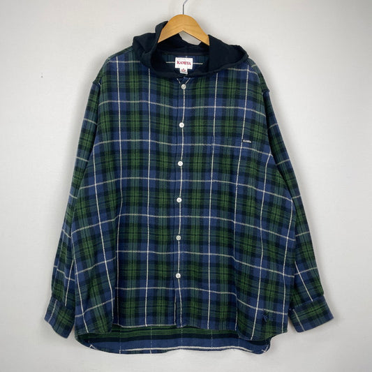【中古品】【メンズ】 KAMIYA カミヤ HOODED CHECK SHIRT G13SH041 フーディ チェック シャツ トップス 長袖 ヴィンテージ加工 140-251203-ts-12-fuz サイズ：L カラー：チェック 万代Net店