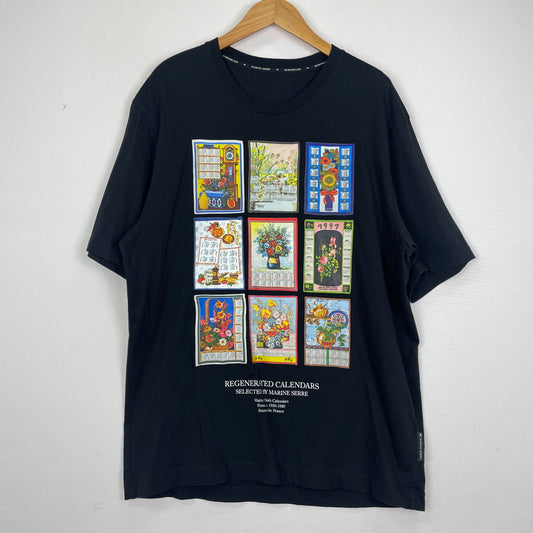 【中古品】【メンズ】 Marine Serre マリーンセル REGENERATED CALENDAR TEE ジェネレイテッド カレンダー Tシャツ トップス 半袖 141-251203-ts-15-tei サイズ：XL カラー：ブラック 万代Net店
