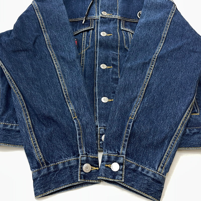 【中古品】【メンズ】 AAPE BY A BATHING APE エーエイプバイアベイシングエイプ × TOMMY JEANS トミージーンズ 別注 コラボ DENIM JACKET デニムジャケット アウター Gジャン 142-251203-ts-04-tei サイズ：S カラー：インディゴ 万代Net店