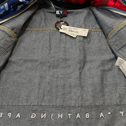 【中古品】【メンズ】 AAPE BY A BATHING APE エーエイプバイアベイシングエイプ × TOMMY JEANS トミージーンズ 別注 コラボ DENIM JACKET デニムジャケット アウター Gジャン 142-251203-ts-04-tei サイズ：S カラー：インディゴ 万代Net店