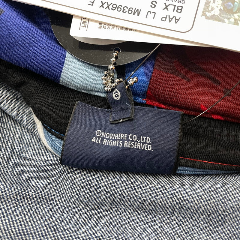 【中古品】【メンズ】 AAPE BY A BATHING APE エーエイプバイアベイシングエイプ × TOMMY JEANS トミージーンズ 別注 コラボ DENIM JACKET デニムジャケット アウター Gジャン 142-251203-ts-04-tei サイズ：S カラー：インディゴ 万代Net店