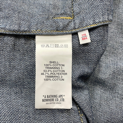 【中古品】【メンズ】 AAPE BY A BATHING APE エーエイプバイアベイシングエイプ × TOMMY JEANS トミージーンズ 別注 コラボ DENIM JACKET デニムジャケット アウター Gジャン 142-251203-ts-04-tei サイズ：S カラー：インディゴ 万代Net店