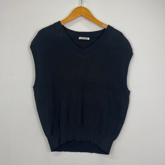 【中古品】【メンズ】 AURALEE オーラリー KNIT VEST A255V03SY ニットベスト トップス 140-251203-ts-19-tei サイズ：4 カラー：ブラック 万代Net店