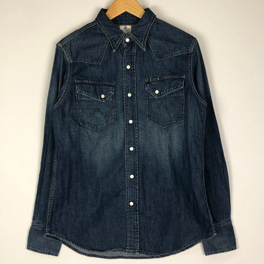 【中古品】【メンズ】 Wrangler ラングラー × TOY'S McCOY トイズマッコイ 別注 コラボ L/S DENIM WESTERN SHIRT ロングスリーブ デニム ウエスタンシャツ 長袖 トップス 145-251204-yy-18-tei サイズ：15-33 カラー：インディゴ 万代Net店