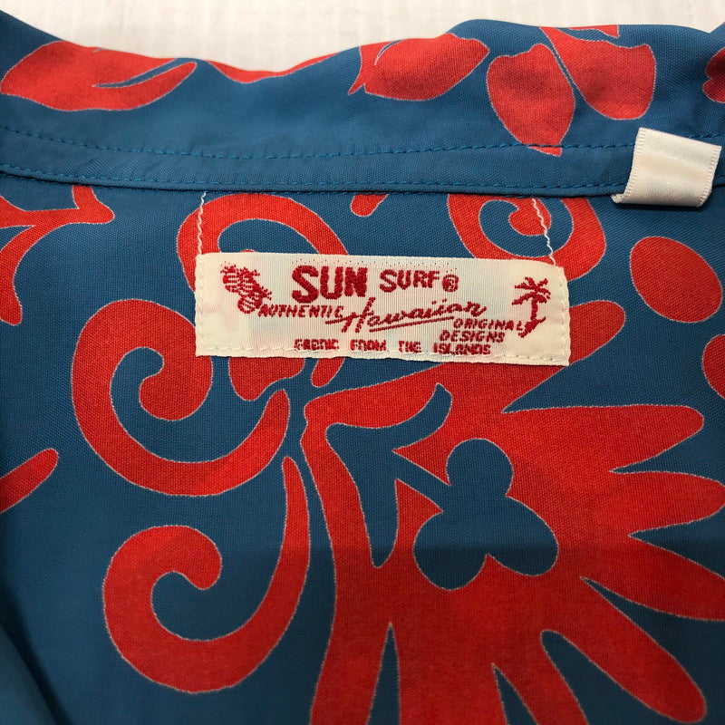 【中古品】【メンズ】 RAYON HAWAIIAN SHIRT HAWAIIAN SKULL BORDER SS38806 ナイロン　ハワイアン シャツ ハワイアン スカル ボーダー 半袖 トップス 145-251205-ks-13-fuzh サイズ：M カラー：ブルー 万代Net店