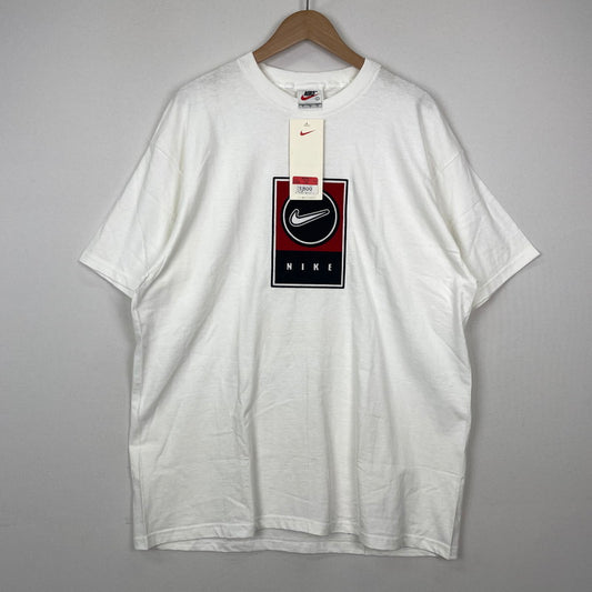 【中古品】【メンズ】 NIKE ナイキ 90's LOGO S/S TEE 90年代 ロゴ ショートスリーブ Tシャツ トップス 半袖 148-251203-ts-23-tei サイズ：L カラー：ホワイト 万代Net店