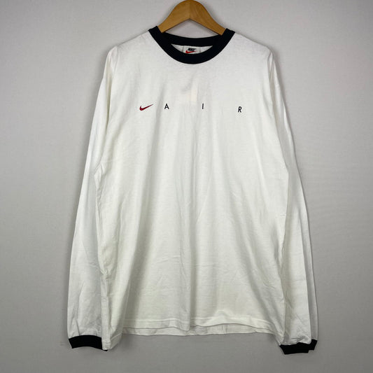 【中古品】【メンズ】 NIKE ナイキ 90's LOGO L/S TEE 90年代 ロゴ ロングスリーブ Tシャツ トップス 長袖 148-251203-ts-25-tei サイズ：L カラー：ホワイト 万代Net店