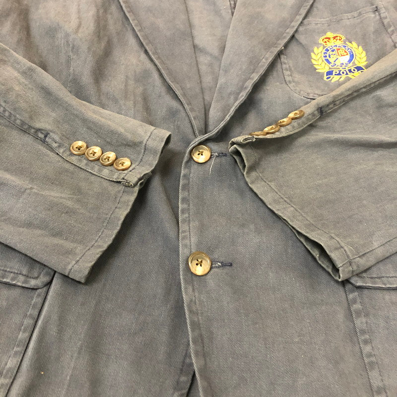 【現状渡し品】【メンズ】 POLO RALPH LAUREN ポロ・ラルフローレン EMBROIDERY BLAZER JACKET エンブロイダリー ブレザー ジャケット ライトアウター USA製 147-251205-ks-20-tei サイズ：XL カラー：ネイビー 万代Net店