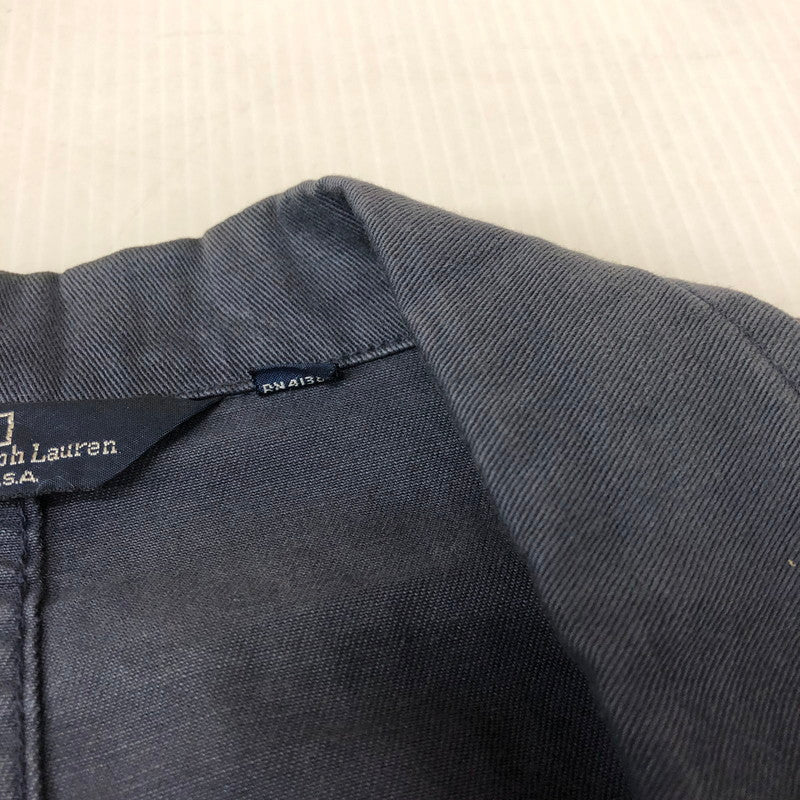【現状渡し品】【メンズ】 POLO RALPH LAUREN ポロ・ラルフローレン EMBROIDERY BLAZER JACKET エンブロイダリー ブレザー ジャケット ライトアウター USA製 147-251205-ks-20-tei サイズ：XL カラー：ネイビー 万代Net店