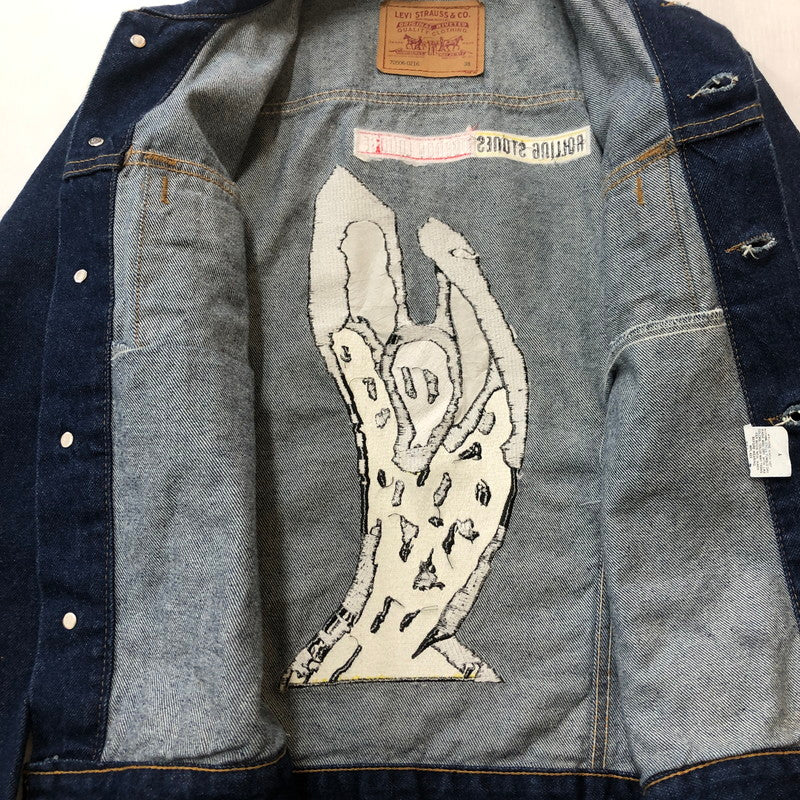 【中古品】【メンズ】 Levi's リーバイス × THE ROLLING STONES ザ・ローリング・ストーンズ 別注 コラボ "Voodoo Lounge World Tour" DENIM JACKET 70506-0216 デニムジャケット ライトアウター USA製 145-251204-yy-05-tei サイズ：38 カラー：インディゴ 万代Net店