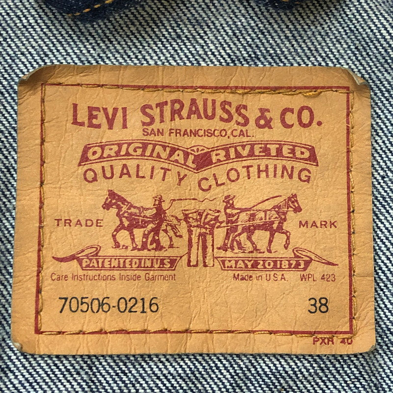 【中古品】【メンズ】 Levi's リーバイス × THE ROLLING STONES ザ・ローリング・ストーンズ 別注 コラボ "Voodoo Lounge World Tour" DENIM JACKET 70506-0216 デニムジャケット ライトアウター USA製 145-251204-yy-05-tei サイズ：38 カラー：インディゴ 万代Net店