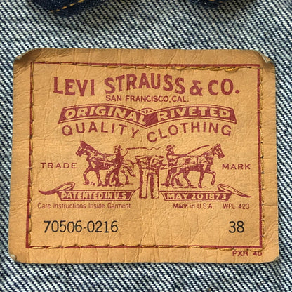 【中古品】【メンズ】 Levi's リーバイス × THE ROLLING STONES ザ・ローリング・ストーンズ 別注 コラボ "Voodoo Lounge World Tour" DENIM JACKET 70506-0216 デニムジャケット ライトアウター USA製 145-251204-yy-05-tei サイズ：38 カラー：インディゴ 万代Net店