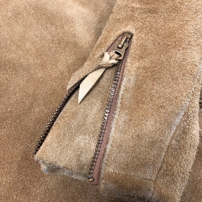 【現状渡し品】【メンズ】 WESTRIDE ウエストライド SUEDE LEATHER SINGLE RIDER JACKET スウェードレザー シングル ライダースジャケット ライトアウター 145-251205-ks-18-tei サイズ：34 カラー：ベージュ 万代Net店