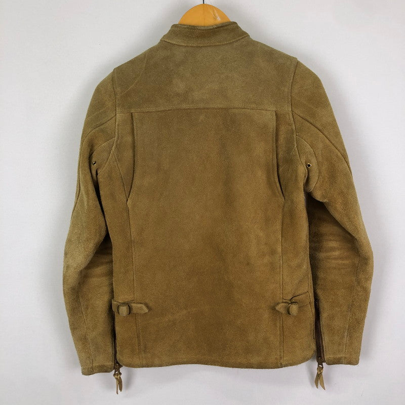 【現状渡し品】【メンズ】 WESTRIDE ウエストライド SUEDE LEATHER SINGLE RIDER JACKET スウェードレザー シングル ライダースジャケット ライトアウター 145-251205-ks-18-tei サイズ：34 カラー：ベージュ 万代Net店