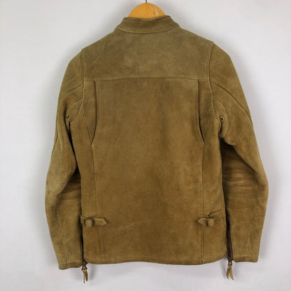 【現状渡し品】【メンズ】 WESTRIDE ウエストライド SUEDE LEATHER SINGLE RIDER JACKET スウェードレザー シングル ライダースジャケット ライトアウター 145-251205-ks-18-tei サイズ：34 カラー：ベージュ 万代Net店
