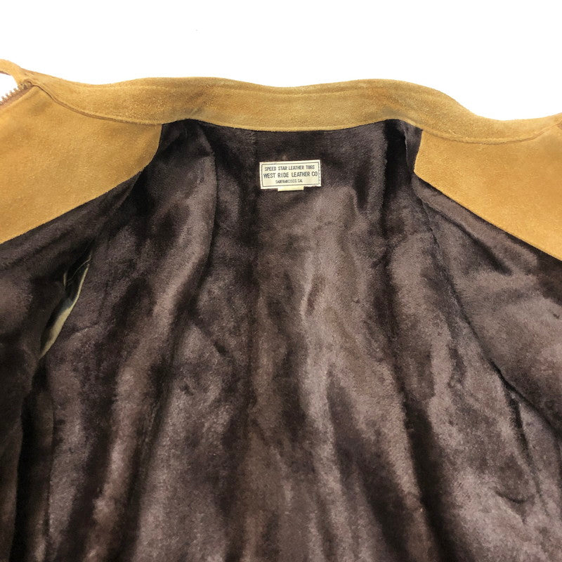 【現状渡し品】【メンズ】 WESTRIDE ウエストライド SUEDE LEATHER SINGLE RIDER JACKET スウェードレザー シングル ライダースジャケット ライトアウター 145-251205-ks-18-tei サイズ：34 カラー：ベージュ 万代Net店