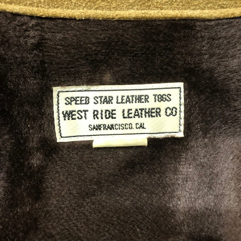 【現状渡し品】【メンズ】 WESTRIDE ウエストライド SUEDE LEATHER SINGLE RIDER JACKET スウェードレザー シングル ライダースジャケット ライトアウター 145-251205-ks-18-tei サイズ：34 カラー：ベージュ 万代Net店