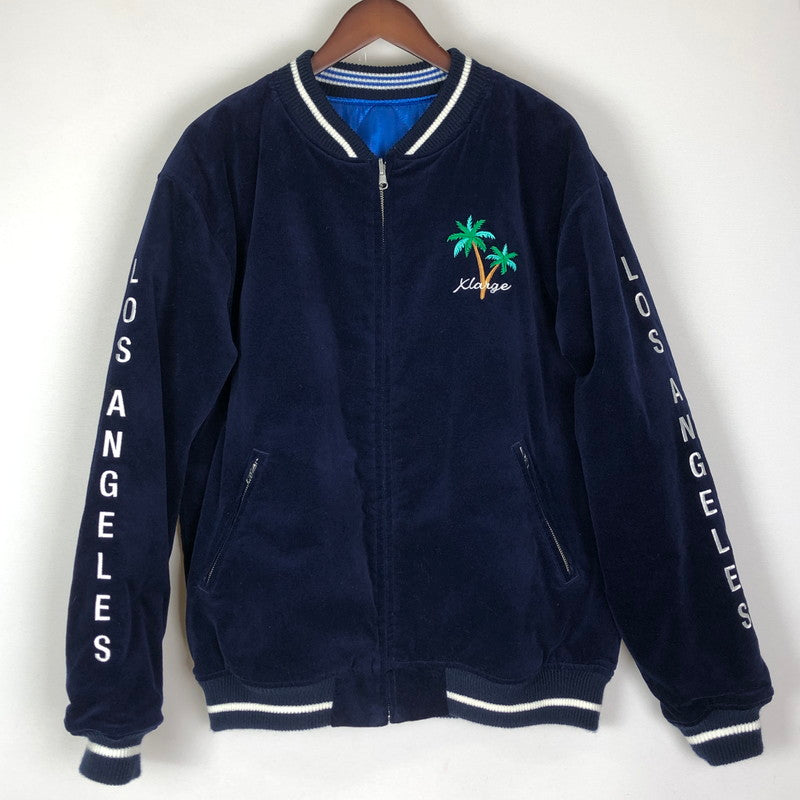 【中古品】【メンズ】 XLARGE エクストララージ REVERSIBLE FLAG GAL SOUVENIR JACKET 101221021005 リバーシブル フラッグギャル スーベニアジャケット ライトアウター スカジャン 刺繍 142-251204-yy-09-tei サイズ：L カラー：ネイビー 万代Net店