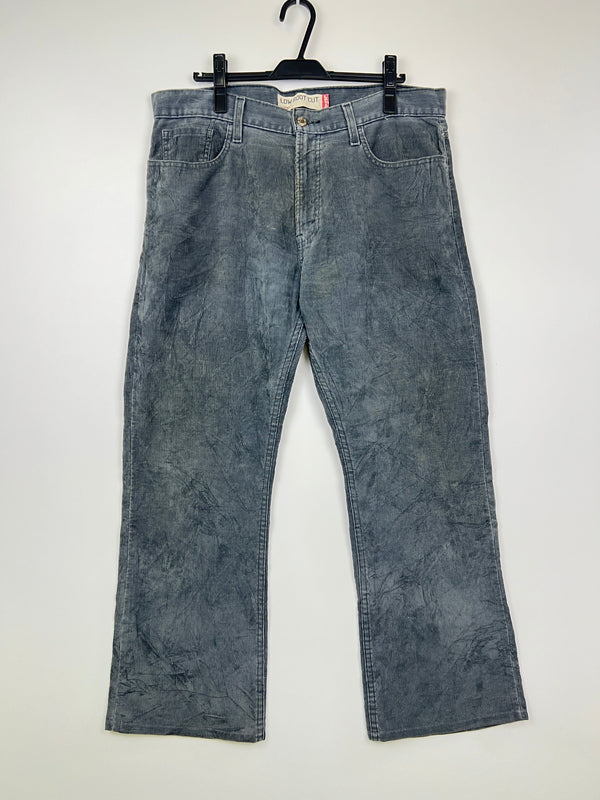【中古品】【メンズ】 LEVI'S リーバイス CORDUROY PANTS 527 LOW BOOTS CUT コーデュロイパンツ ボトムス ローブーツカット 156-260830-kk-05-hon サイズ：36 カラー：グレー 万代Net店