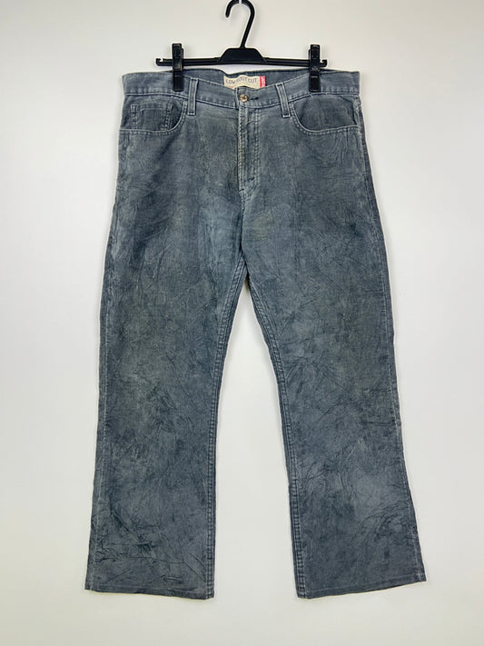 【中古品】【メンズ】 LEVI'S リーバイス CORDUROY PANTS 527 LOW BOOTS CUT コーデュロイパンツ ボトムス ローブーツカット 156-260830-kk-05-hon サイズ：36 カラー：グレー 万代Net店