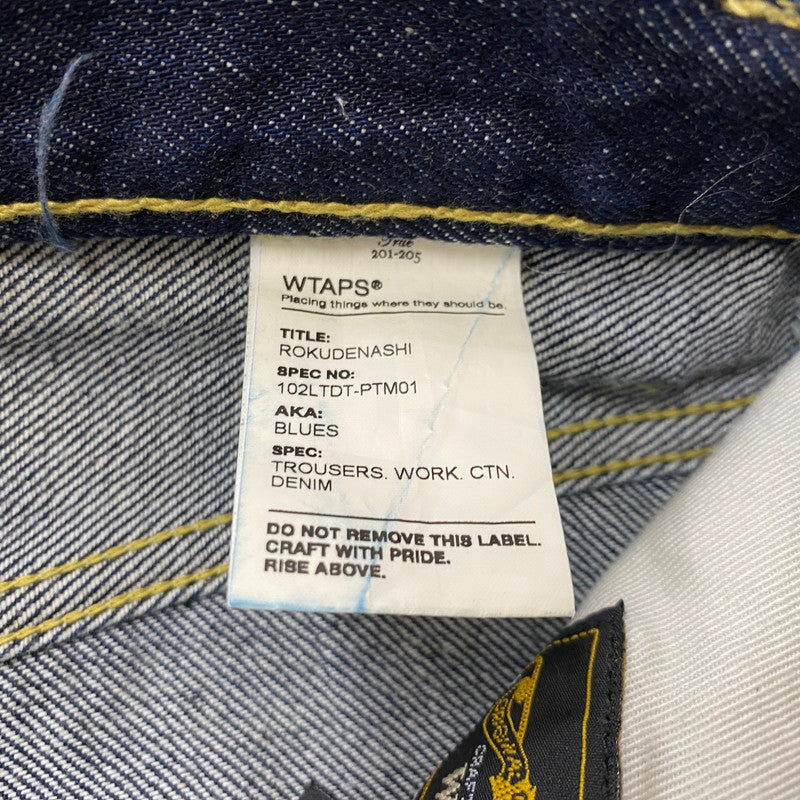 【中古品】【メンズ】 WTAPS ダブルタップス ROKUDENASI DENIM PANT 102LTDT-PTM01 ロクデナシ デニムパンツ ボトムス ジーンズ 153-251205-yo-03-tei サイズ：L カラー：インディゴ 万代Net店