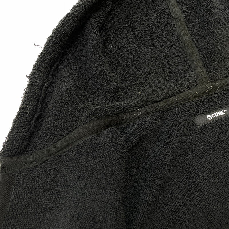 【中古品】【メンズ】 CUNE キューン PILE ZIP UP PARKA LG10EM27 パイル ジップアップ パーカー 長袖 トップス 145-251205-yo-04-tei サイズ：2 カラー：ブラック 万代Net店