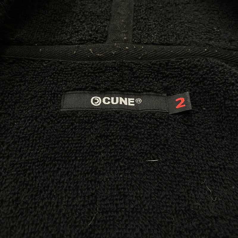 【中古品】【メンズ】 CUNE キューン PILE ZIP UP PARKA LG10EM27 パイル ジップアップ パーカー 長袖 トップス 145-251205-yo-04-tei サイズ：2 カラー：ブラック 万代Net店