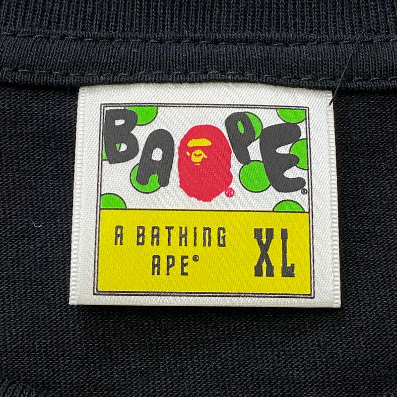 【中古品】【メンズ】 A BATHING APE アベイシングエイプ × UNDEFEATED アンディフィーテッド 別注 コラボ L/S COTTON TEE ロングスリーブ コットン Tシャツ 長袖 トップス 142-251208-yy-05-tei サイズ：XL カラー：ブラック 万代Net店