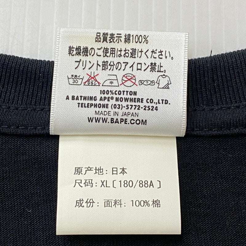 【中古品】【メンズ】 A BATHING APE アベイシングエイプ × UNDEFEATED アンディフィーテッド 別注 コラボ L/S COTTON TEE ロングスリーブ コットン Tシャツ 長袖 トップス 142-251208-yy-05-tei サイズ：XL カラー：ブラック 万代Net店