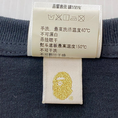 【中古品】【メンズ】 A BATHING APE アベイシングエイプ × UNDEFEATED アンディフィーテッド 別注 コラボ L/S COTTON TEE ロングスリーブ コットン Tシャツ 長袖 トップス 142-251208-yy-05-tei サイズ：XL カラー：ブラック 万代Net店