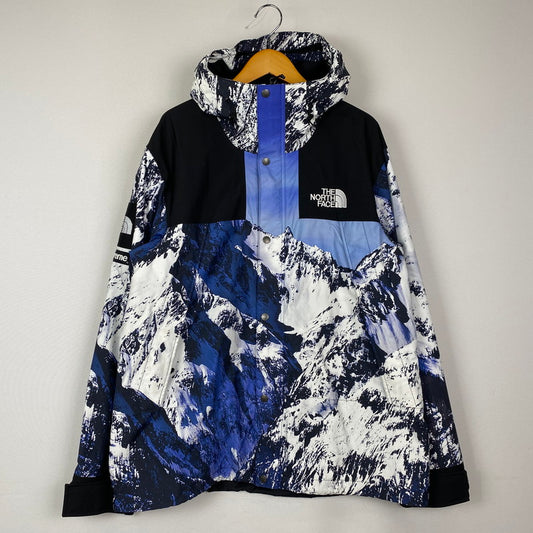 【中古品】【メンズ】 Supreme シュプリーム × THE NORTH FACE ザ・ノースフェイス 別注 コラボ 17AW MOUNTAIN PARKA NF0A3CAF マウンテンパーカー ライトアウター ジャケット 149-251207-ts-02-tei サイズ：XL カラー：ブルー 万代Net店
