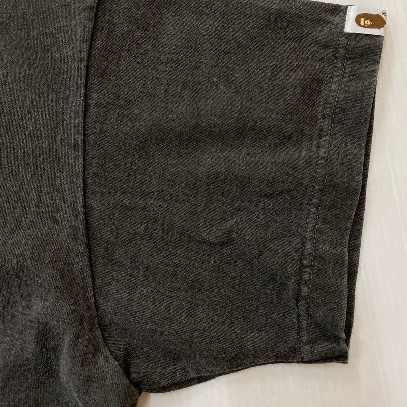 【中古品】【メンズ】 A BATHING APE アベイシングエイプ × EU エモーショナリー・アンアベイラブル 別注 コラボ BABY MILO TEE 2L23-110-908 ベイビーマイロ Tシャツ 半袖 トップス ヴィンテージ加工 142-251208-yy-01-tei サイズ：M カラー：ブラック 万代Net店